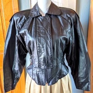 Vintage 80s Outerwear by Phoenix Big Shoulder Genuine Leather Moto Jacket